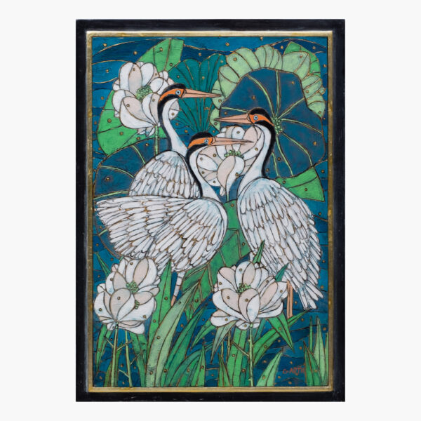 Birds in a pond